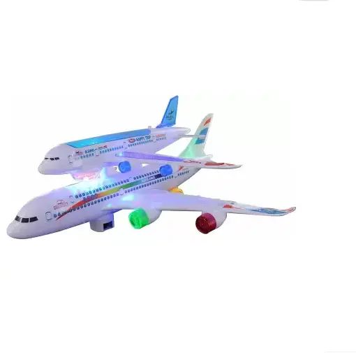 Electric Twin Double Layer A380 Airbus Air Plane Kids Toy Children Boy Gift Flashing LED Lights Sound Music Birthday Bump & Go Indoor Fun Activity Rotating aeroplane  toys 1