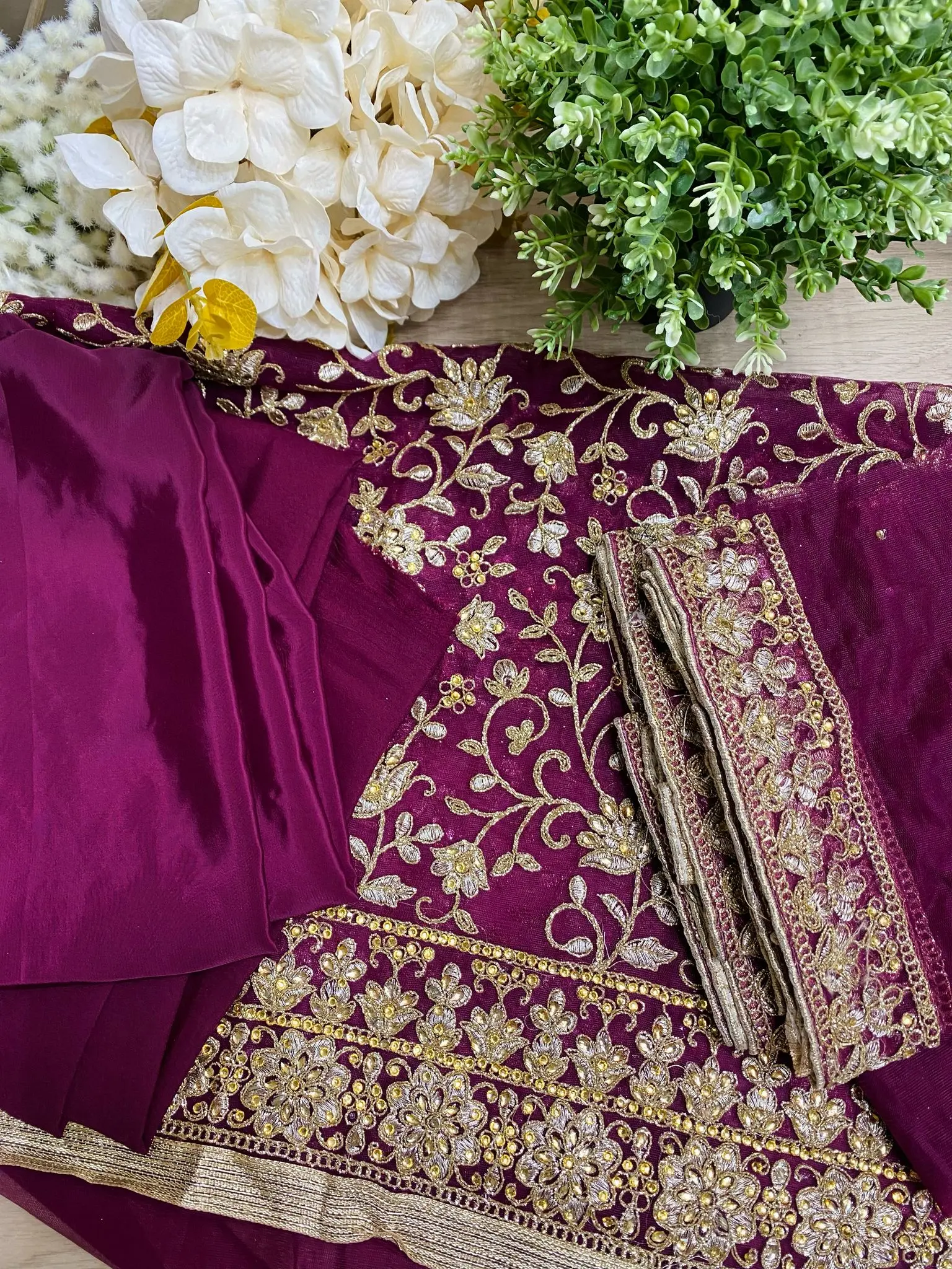 FBTKUN-50 Fabeha Unstitched Embroided Fabric