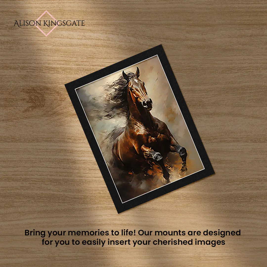 50x70cm Black Picture Mount, Black Mounts for Photo, 50x70cm Mounts to Fit Picture 40x60cm image Size Photo, Black Mount Card Picture Frame, Mats for Display Artwork or Paintings for Decor, Alison Kingsgate
