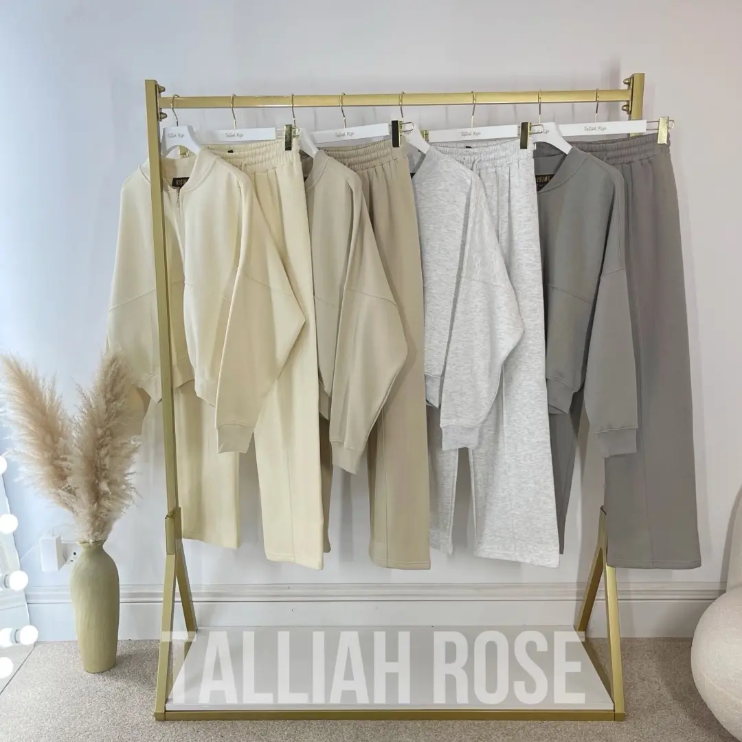 DONNA Oversized Fleece Lined Bomber Jacket & Wide Leg Tracksuit Lounge Set