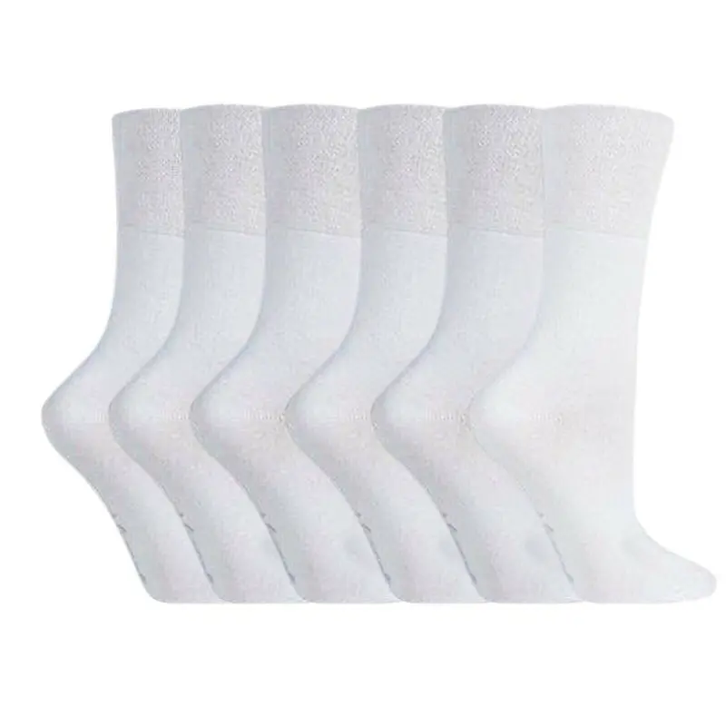 New 3/6 Pairs Gentle Grip Non Elastic Diabetic Soft Cotton Socks Men Women UK4-8 Menswear Day Plain Long 4