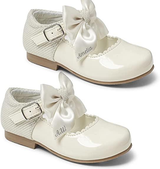 Melancia Personalised Gilrs Kids Spanish Bow Shoes Party Events Patent 5