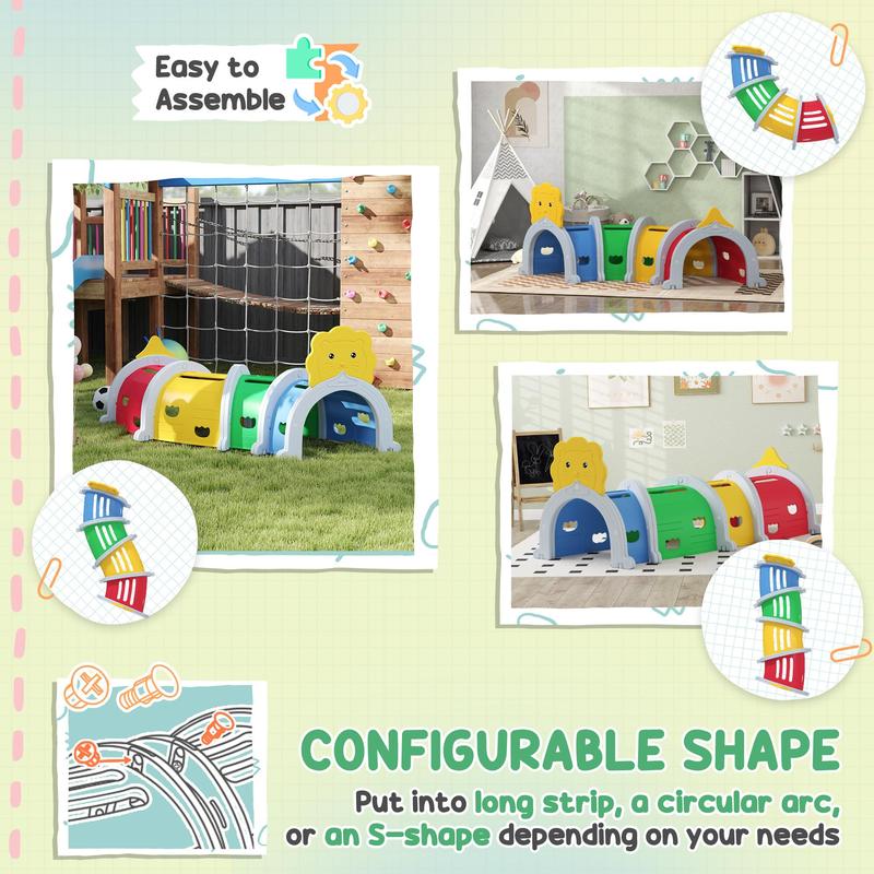 AIYAPLAY Kids Tunnel, Play Tunnel for Kids 3-6 Years Crawl and Climb, Lion Design Toddler Baby Tunnel, Kids Playground for Indoor Outdoor, Multicoloured 4