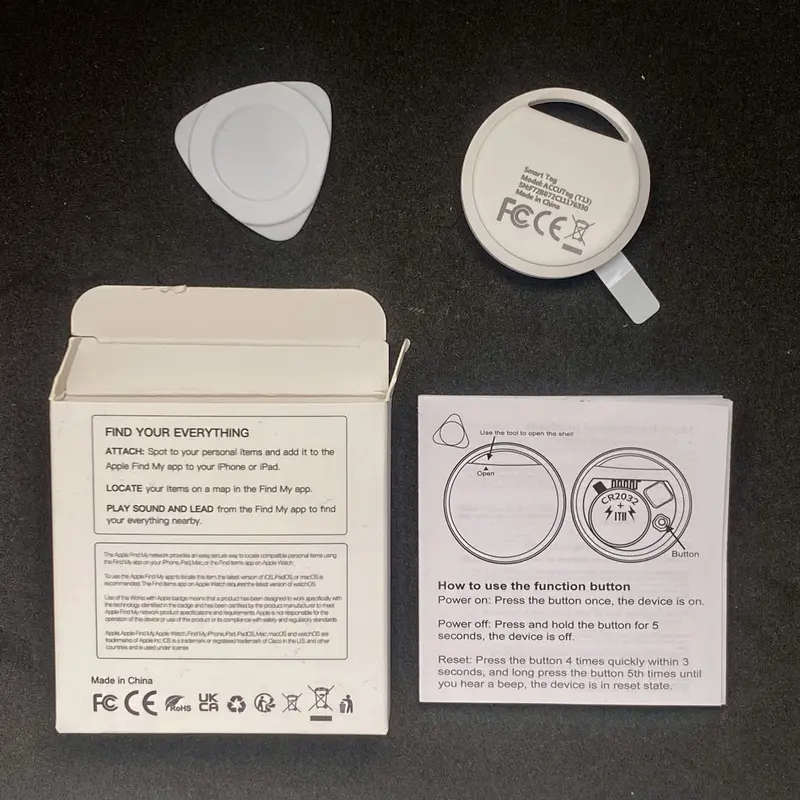 Mini Tracker Smart Tags for Apple devices ( iPhone, iPad, and iMac) via Apple ”Find My” for Wallet, Keys, Luggage, Backpack, Pets, Cars etc.  MFi Certification, Replaceable Battery, 1 Count, IPX67 Waterproof, Fast Delivery in 3 Days air tag travel tracker 7
