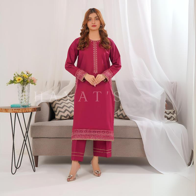 2 Pc Embroidered Khaddar Co-Ord Set  | Ready to wear| Hayats 5