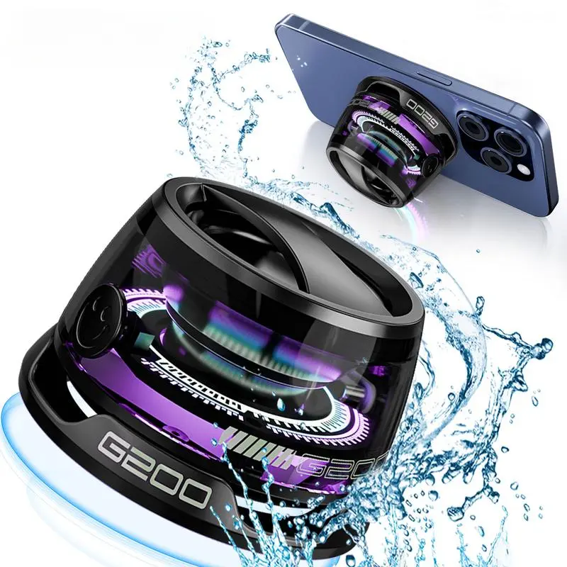 Magnetic Portable Wireless G200 Speaker , Premium Sound Quality , Mini LED Shower Speaker , TWS Stereo Sync , Perfect for Outdoor Cycling & Gaming , travel, camping, picnic , Ideal Gift for Students