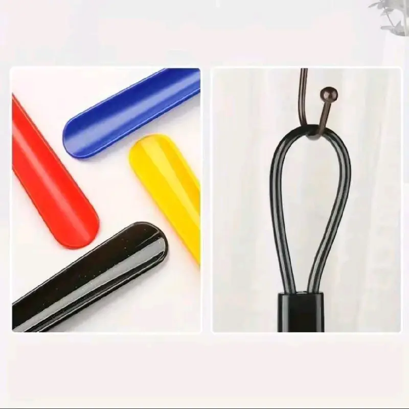 1pc Extra long flexible plastic shoe horns do not require bending durable shoe spoons for pregnant women wearing shoe assistants (Black) 4