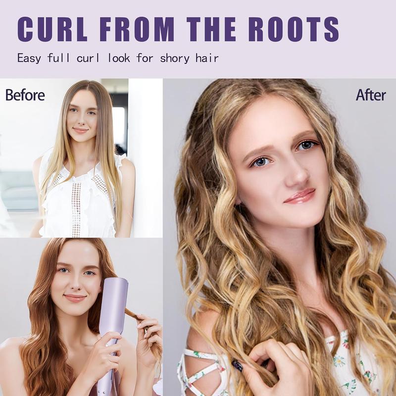 【2025NEW】32mm French Wave Curling Iron, Egg-Roll Hairstyle Water Ripple V-Shaped, 4 Gears Temperature Fast Heating Ceramic Barrel, 32mm Mermaid Wave Wand for Long or Short Hair, Easter 2