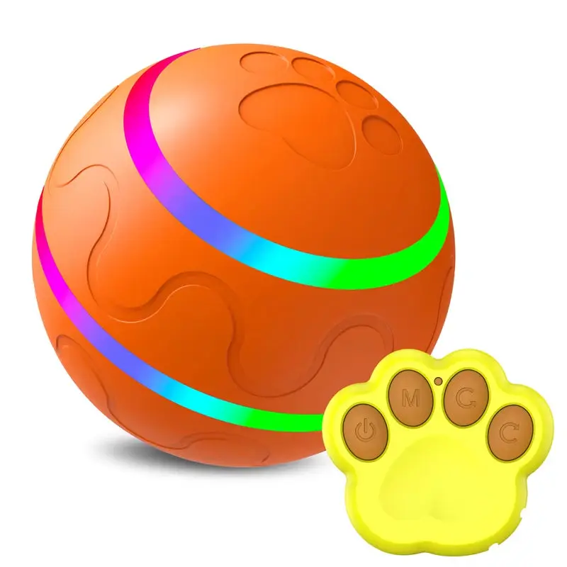 Smart Interactive Pet Ball Remote Control Flashing Rolling Jumping Rotating Waterproof Dog Chew Toy Ball for Aggressive Chewers 0