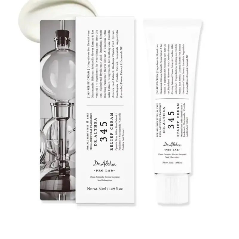 Dr.Althea 345 Relief Cream | Daily Face Moisturizer | Blemish Relief Care | Soothing Recovery & Moisture with Niacinamide, Panthenol | Korean Vegan Skincare for All Skin Types | 1.7 Fl Oz (Pack of 1) 345  cream Calming Gentle Moisturizing Nourishing barri