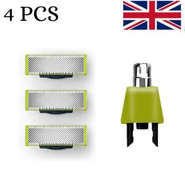 Three Blade Head and 1 Set Nose Trimmer Replacement For OneBlade, Shaving Accessories For Phillips