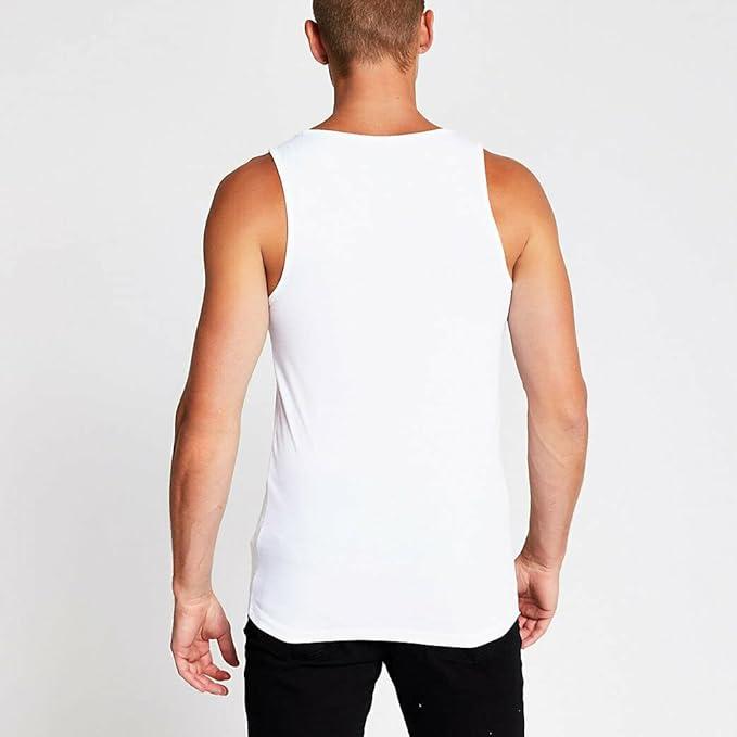 Pack of 3 New Mens Vests Singlet 100% Cotton Vest Tops for Men White Men's Vests Black Vests for Men UK Pack Utra Soft Mens Vest Undershirt Mens White Vest S to 5XL Menswear Natural Underwear Human 4