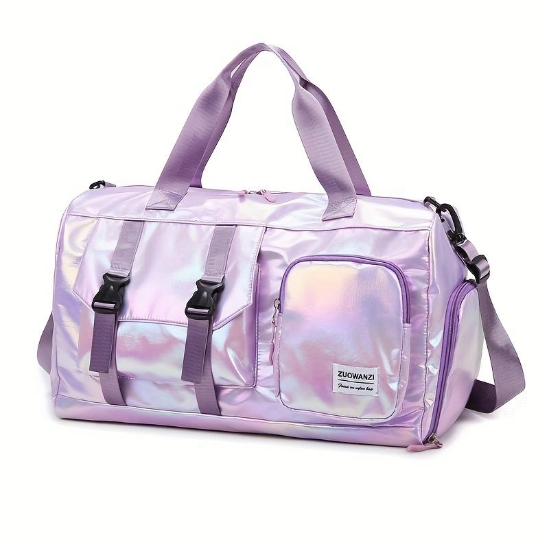 Wet/Dry Separation Oxford Fabric Travel Duffle Bag - Sparkling with Sky Blue, Lavender, Mixed, Cream, Neon Green, Black Options for Gym & Travel 5