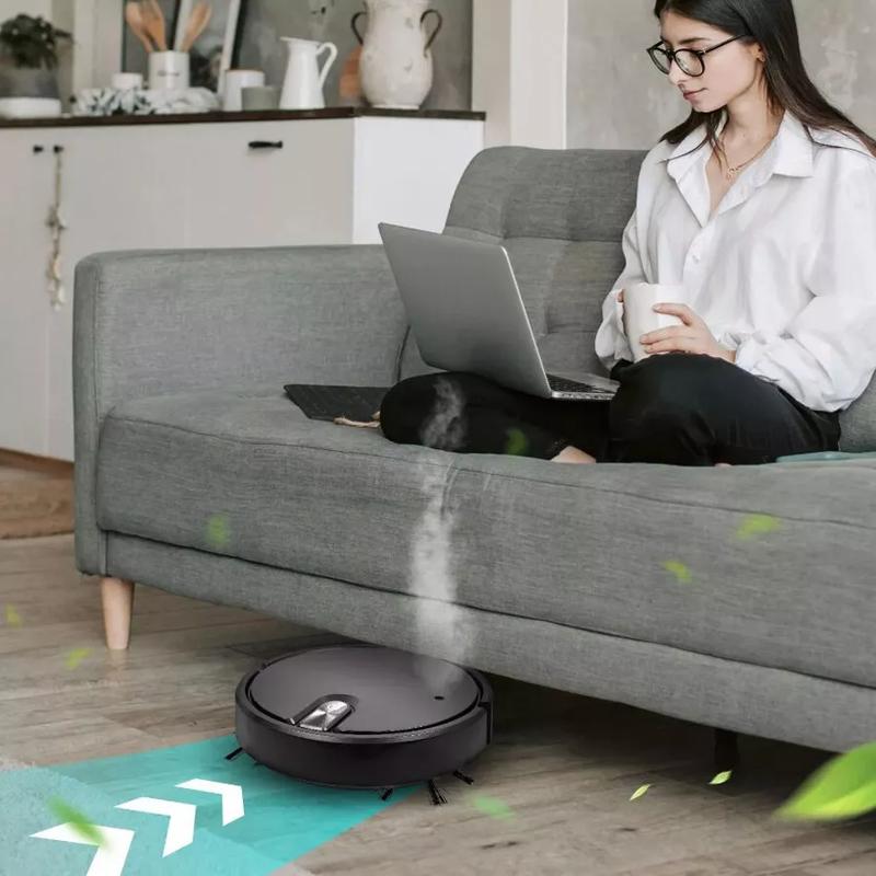 Smart Robot Vacuum Cleaner | Automatic Sweeper for Hard Floors & Carpets | Rechargeable & Ultra-Quiet | Intelligent Home Cleaning with Strong Suction, Anti-Collision & Auto Navigation | Hands-Free Dust Removal | Ideal for Pet Hair & Allergies 1