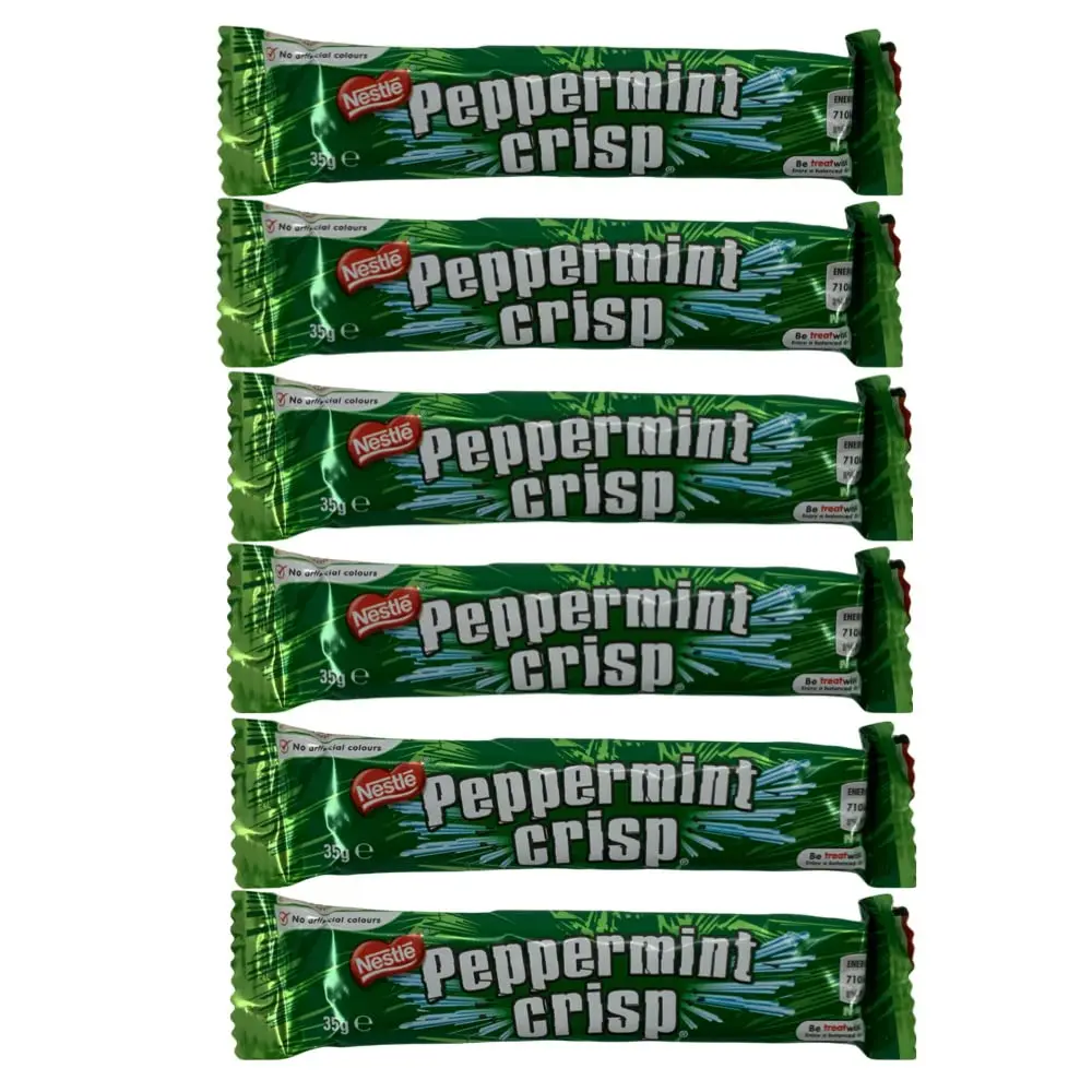 Nestle Peppermint Crisp 6 Pack - Australian Import 6 x 35g Bars - Delicious Snack - Chocolate