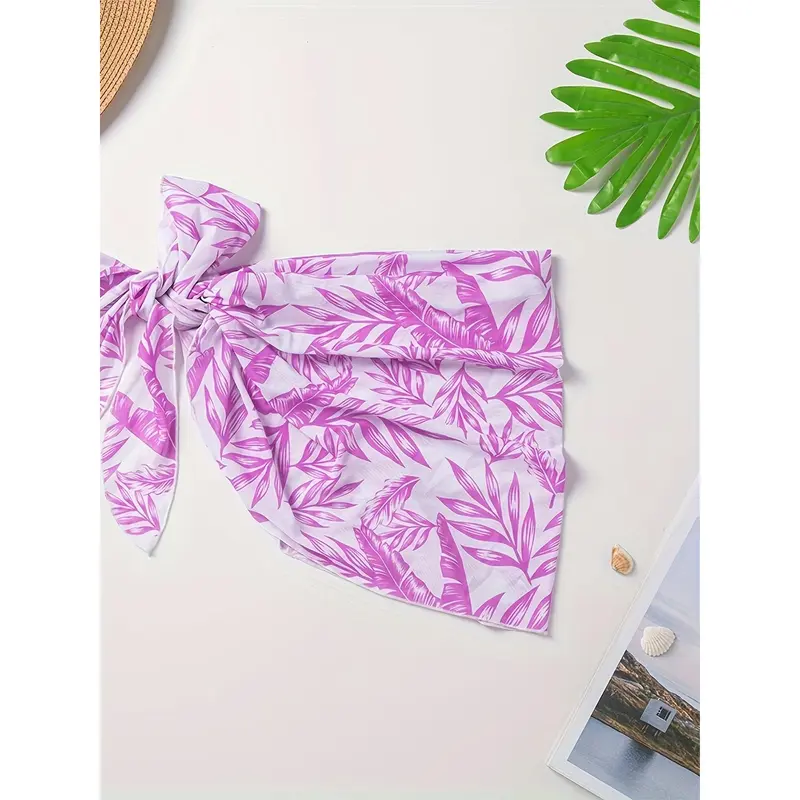 Solid Color Hollow Mesh Wrap Cover Up, Tie Side High Stretch Sexy Sarong Beach Cover Up For Pool Bathing, Women's Swimwear & Clothing For Holiday 6