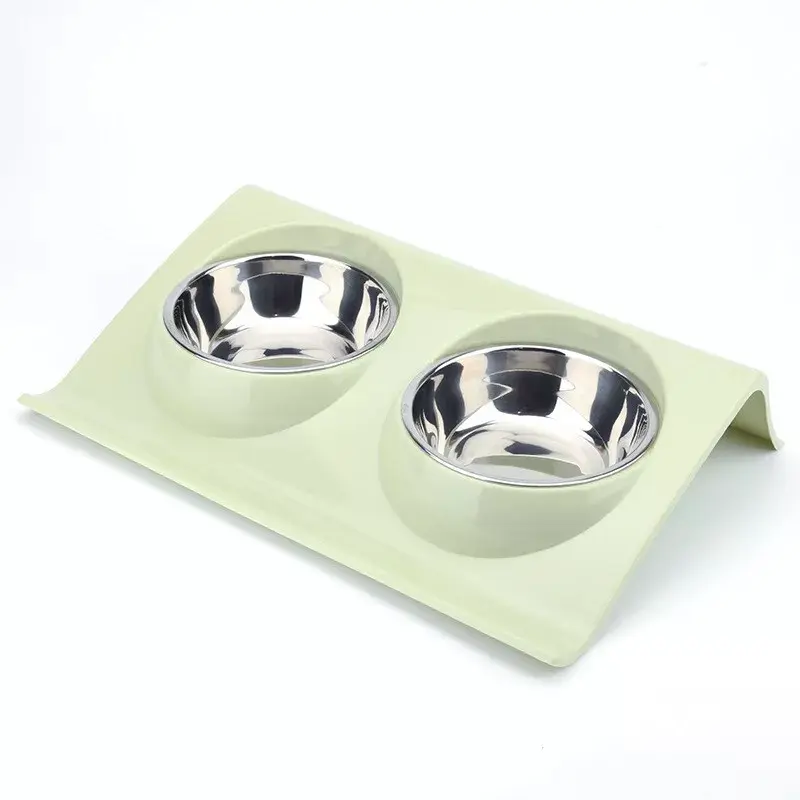 Dog Bowl Cat Bowl Reside Double Pet Feeder Anti Sickness Bowl for Food and Water 7