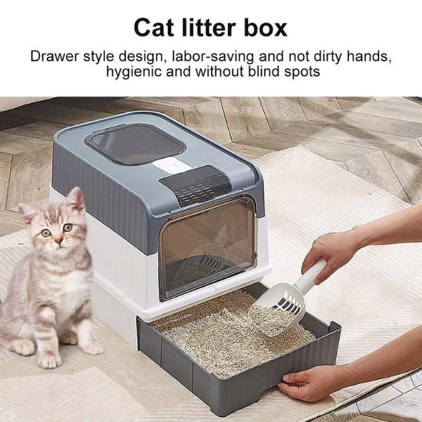 Product Introduction of Large Smart Cat Litter Box with Self Cleaning, Drawer and Deodorize Cat Potty Tray robot 7