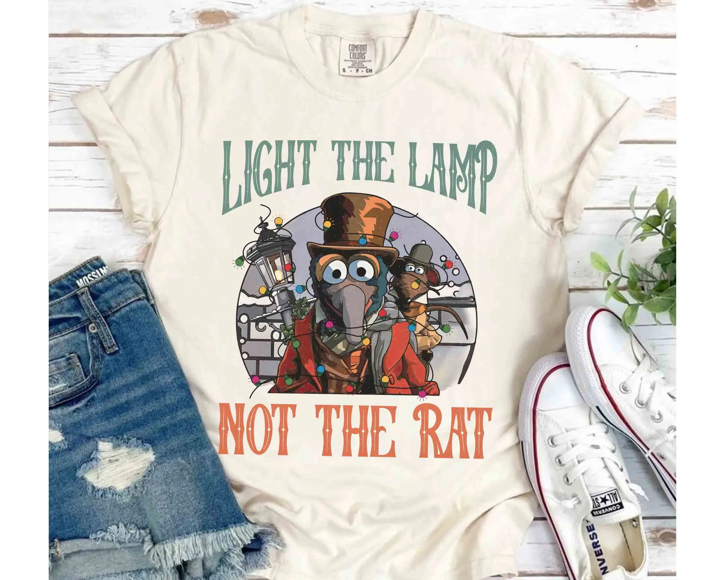 Muppet Christmas Carol Gonzo Rizzo Light The Lamp Not The Rat T-Shirt, All Weather Clothing, Cotton Pullover, Size Available Up To 3XL, Xmas Gift