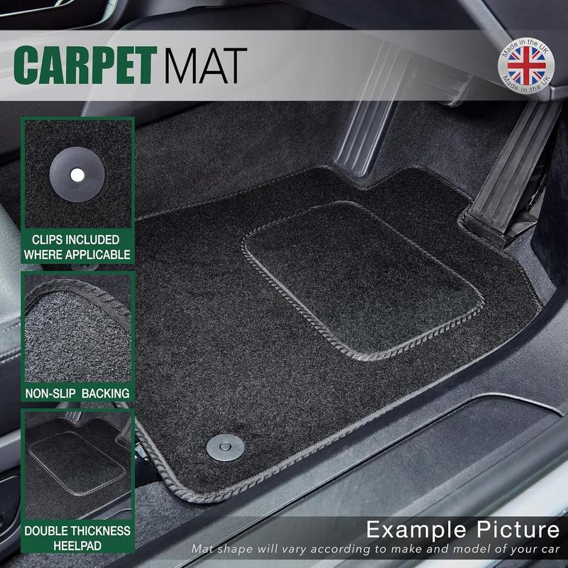 GCM - Car Floor Mats for Audi A3 & S3 2012 to 2020 Full Floor Protection - Anti Slip & Fit Car Mat with 8 Clips Easy to Clean Car Carpet for All-Weather 1