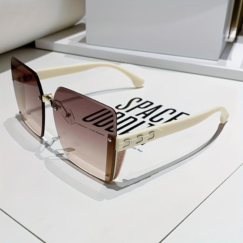 Product Introduction of Rimless Fashion Sunglasses For Women Men Casual Shiny Gradient Glasses For Summer Beach Vacation Travel 7