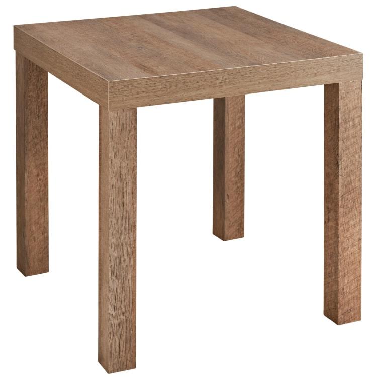 Home Essentials Side Table Oak Finish Side Table/ Living Room End Table Bedside Table Chunky Solid Wood 1