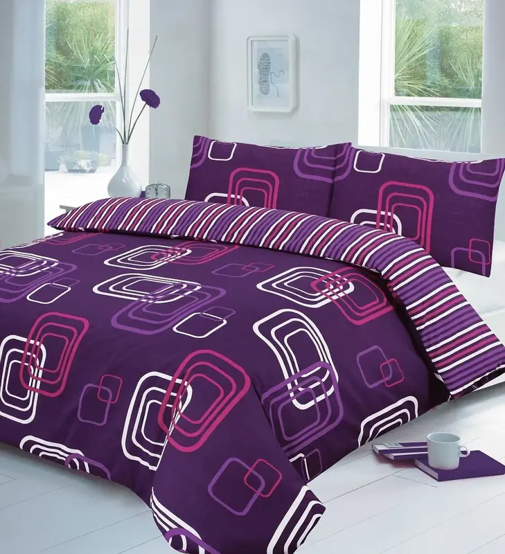 NewLuxury Reversible Multi Duvet Quilt Cover Bedding Set Single Double King Size 1