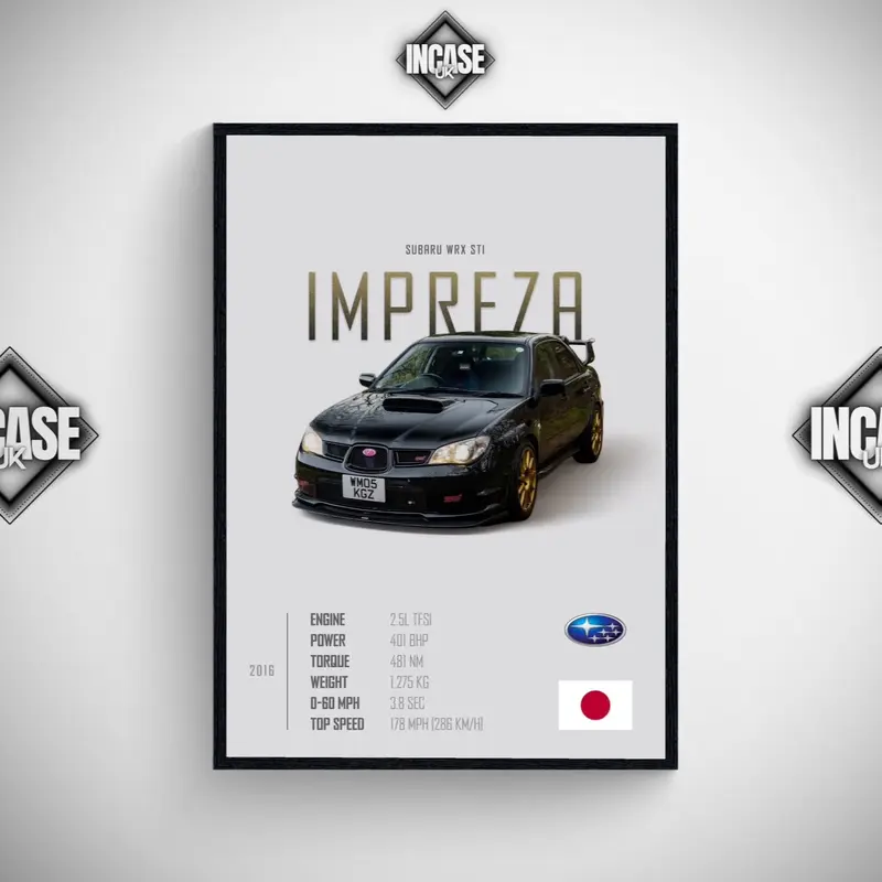 SUBARU IMPREZA  Car Poster Print - Glossy A3/A4 Size Photo for Home Decor Wall Ornaments Decoration Room Artistic 0