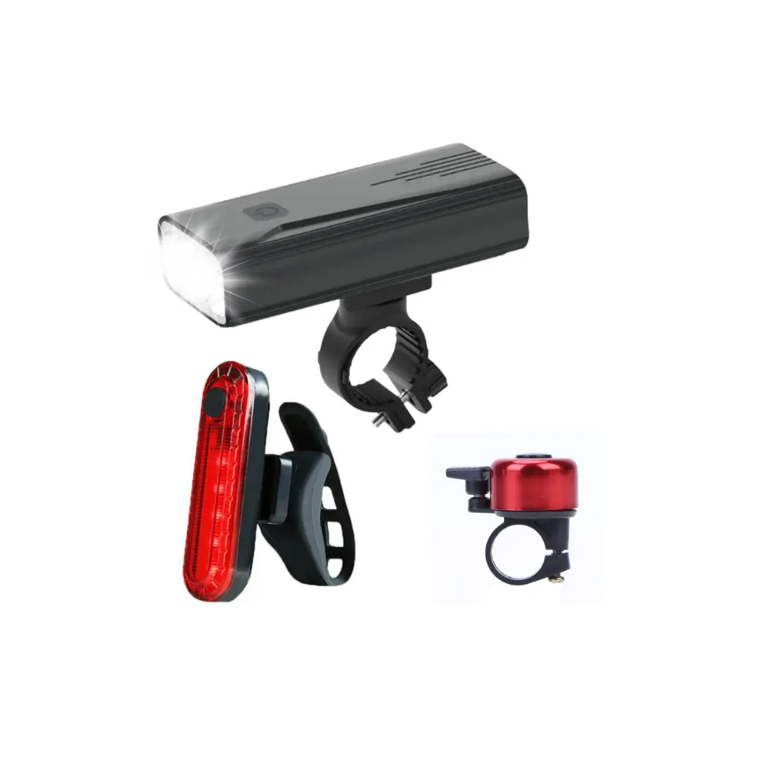 BRIGHTSIDE 2400 Lumen Super Bright Headlight, Rear Light & Bike Bell Combo. Easy & Secure Mounting. Up to 11hr Run Time. Excellent Bike Light & Bell Combo for all Cyclists.