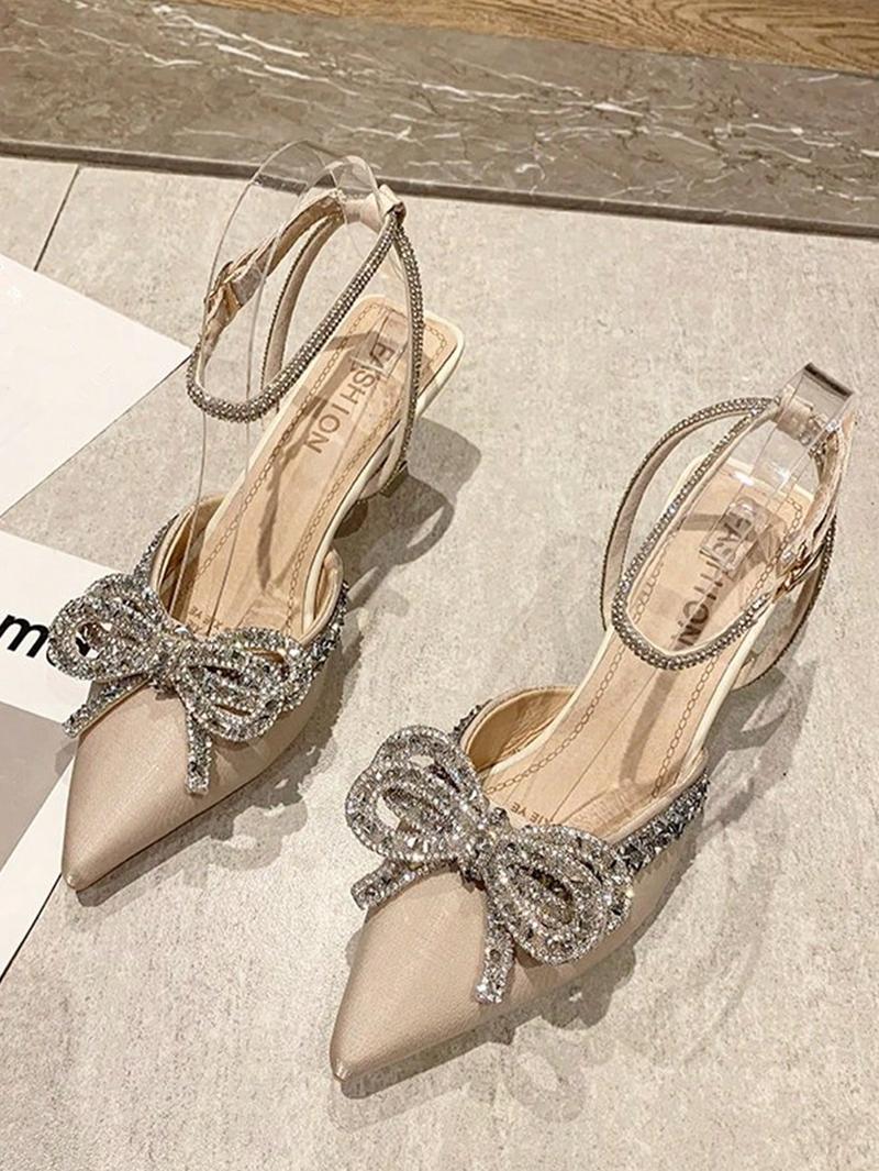 Product Introduction of 2025 Women's Elegant High Heel Shoes With Bow Decoration With Dress Cheer Footwear Summer 13