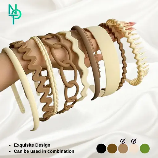 9pcs Fashionable Hair Hoop set | Multicolor Stylish Hair Hoop | Headbands with Comb | Hairbands for Women and Girls | UK Seller | Ready to Ship 4