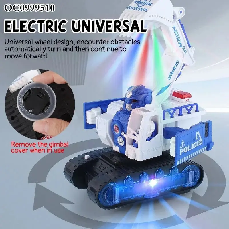 Kids Toys Swing deformation excavator Devastator Led Light & Music Toys For Kids 5