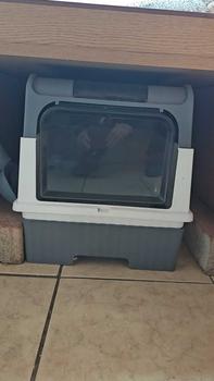 Product Review of Large Cat Litter Box Self Cleaning Pan Drawer Anti-Splashing Cat Potty Tray robot from J**e 0