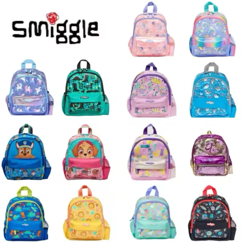 Smiggle Kindergarten Backpack for Children - Cartoon Printing Schoolbag, School Supplies
