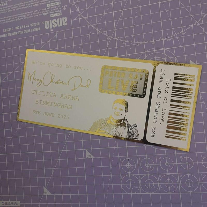 Personalised Gold Foil Ticket, Comedy Tour Ticket 1