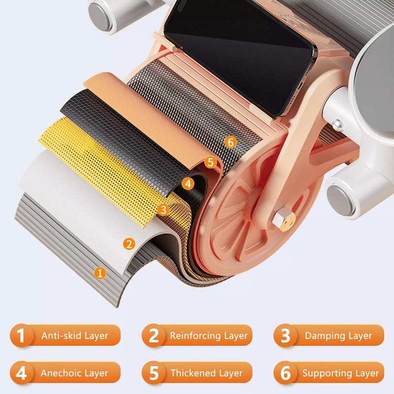 Automatic Rebound Fitness AB Roller with Elbow Support and Timer - Orange/Blue 7