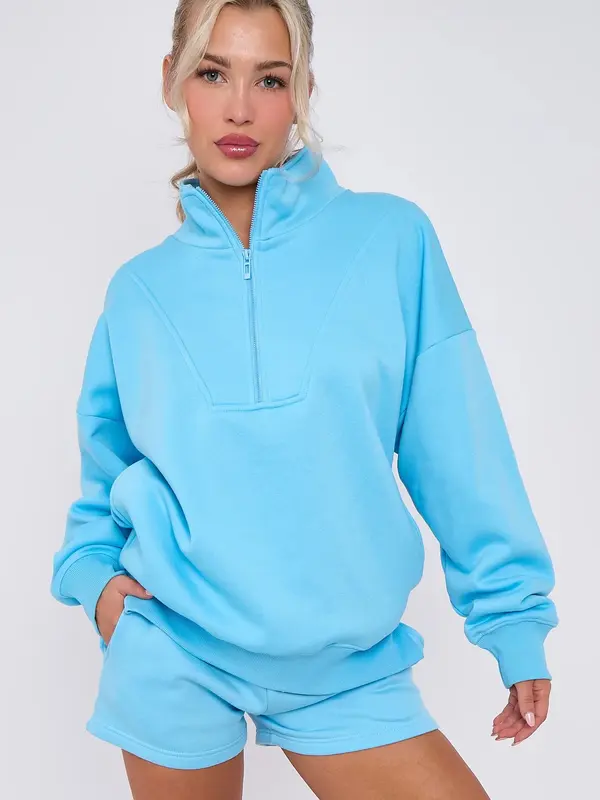 Girls Sweatsuits Gils Clothes Half Zip Sweatshit Top And Full Pint