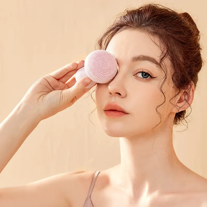 Easy to Use Handle Facial Cleanser Silicone Face Wash Beauty Brush Automatic Facial Cleanser Deep Cleaning Ladies Massage Facial Unisex Soothing Cleansing Comfort Adjustable Color Gentle Sensitive Waterproof face  massager 4