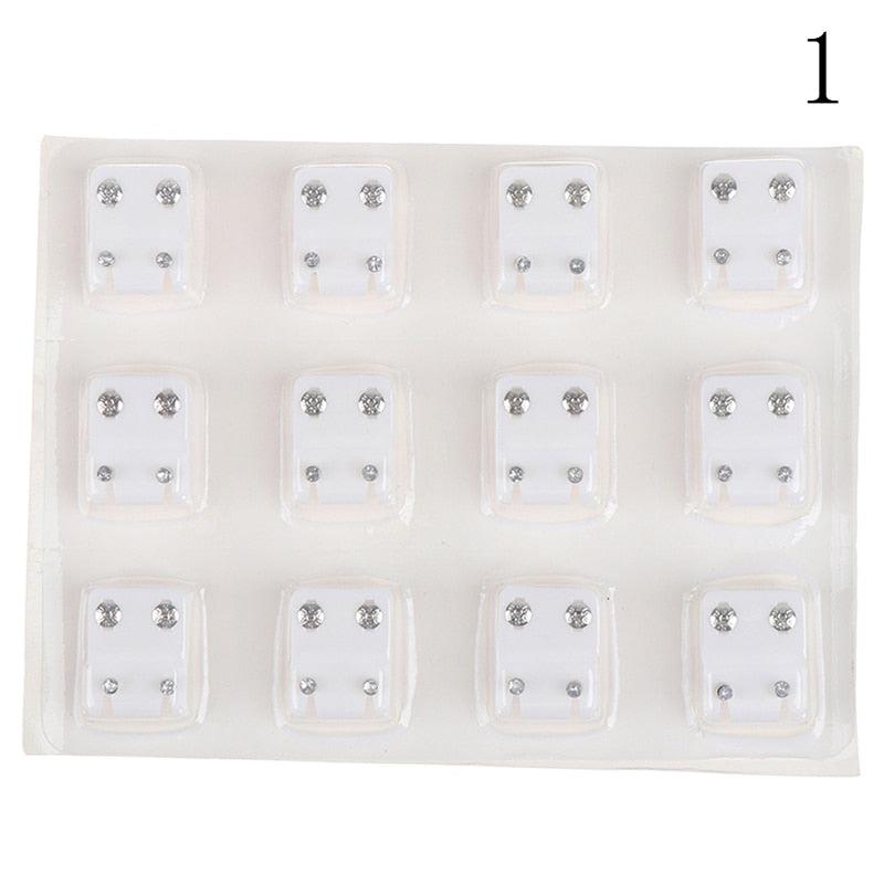 24pcs=12Pairs Surgical Steel Ear Studs Earrings Set Medical Earrings Piercing Tool Kits Women Jewelry Piercing Stud Earring 2