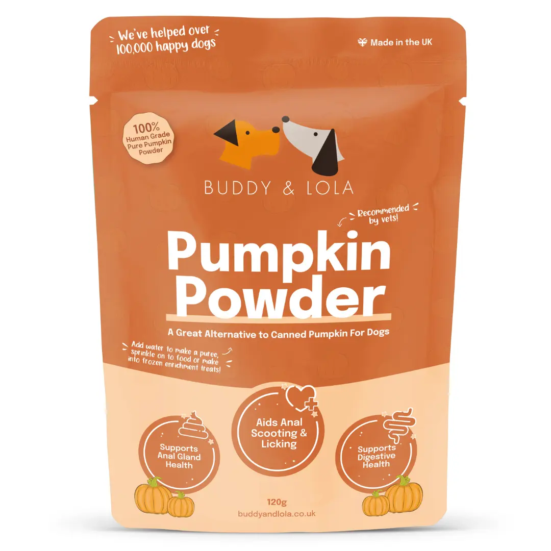 Buddy & Lola | Pumpkin Powder for Dogs | Helps with Dog Constipation & Diarrhoea | Canned Pumpkin Puree Alternative | Bursting with Dog Vitamins & Essential Nutrients | Dog Gut Health Product