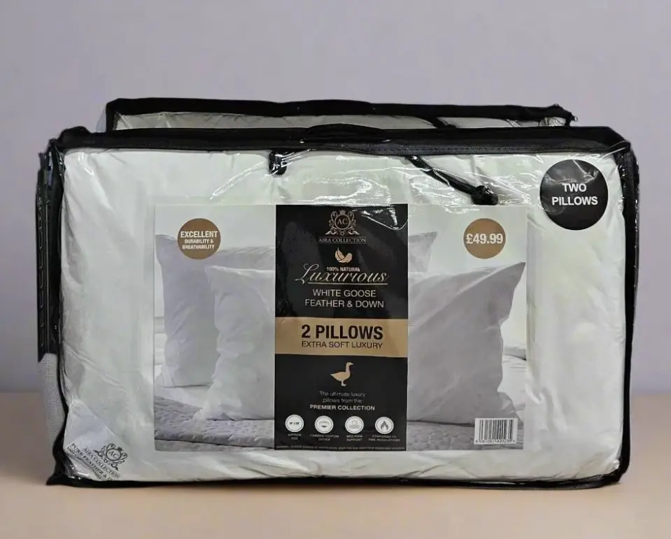 White Goose Feather & Down Pillow Pair - comfort - quality - Premier Collection