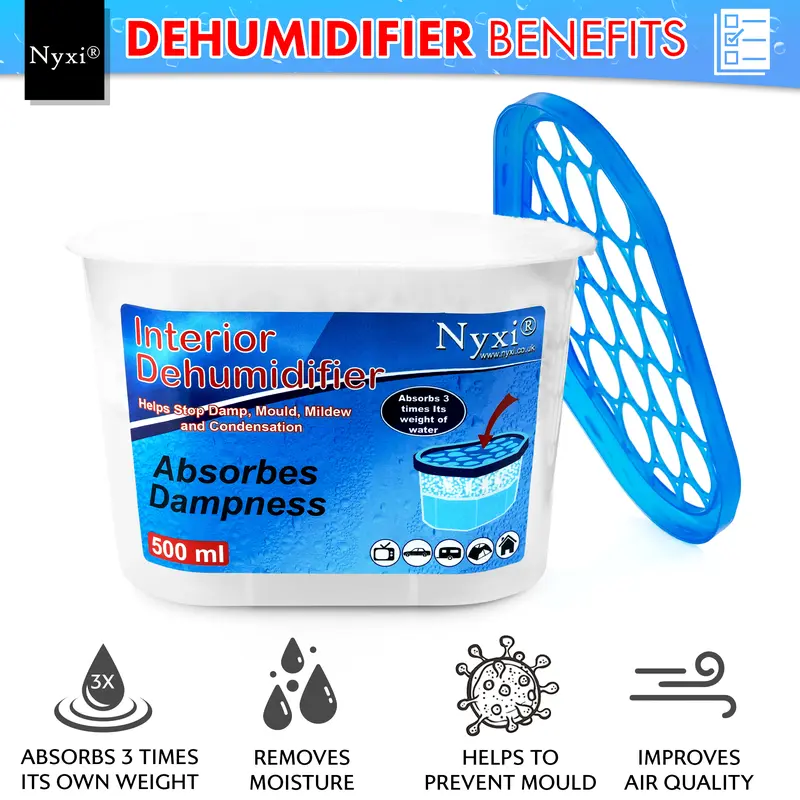 Nyxi Dehumidifier Interior 500 ml Each Unit - Ideal to stop damp & condensation 2