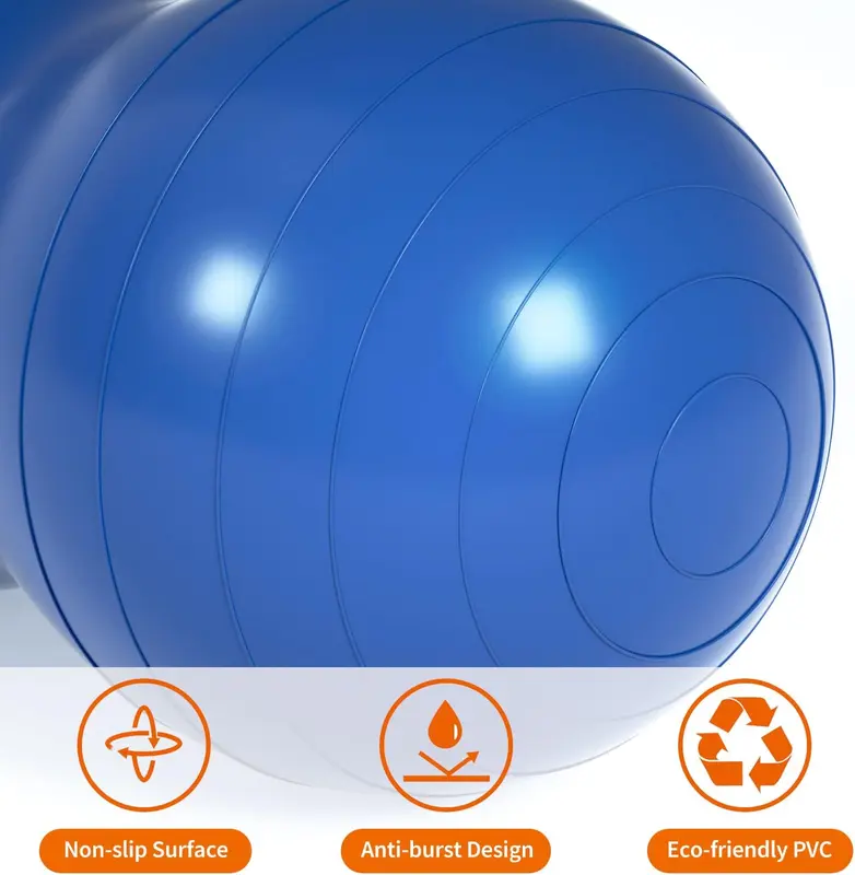 Gym Quality Peanut Ball for Kids Therapy, Anti-burst Exercise Ball with Pump, 90x45cm Yoga Ball for Pregnancy Birth Exercise, Physical Fitness 4