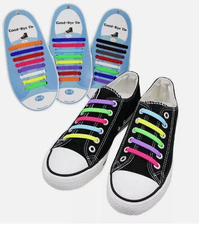 Comfortable Elastic Silicone Shoelaces for Kids and Adults - No Tie Lazy Trainers - Footwear 2