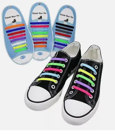 Comfortable Elastic Silicone Shoelaces for Kids and Adults - No Tie Lazy Trainers - Footwear 2