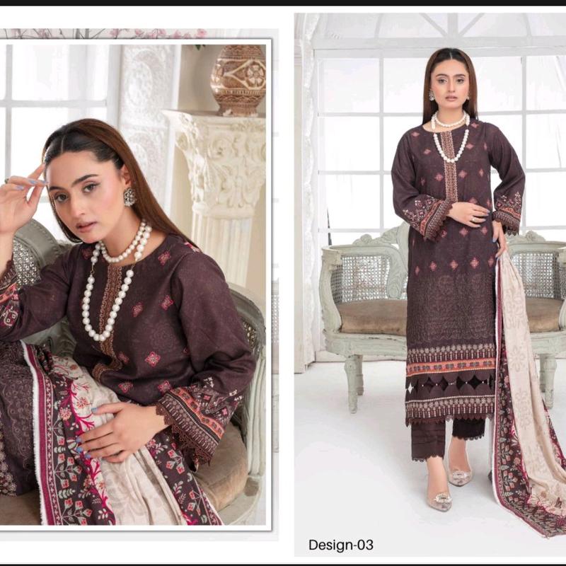 Digital Print & Embroidered Slub Khaddar Shirt - Primer Quality Ready to Wear clothes Traditional Womenswear Elegant Fabric Dress Formal Suit Aesthetic 3