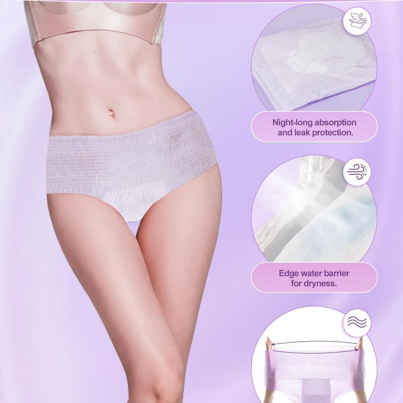 Purcotton Period Pants Incontinence Pants Women, Kind to Skin Adult Nappies, Maternity Pads Postpartum Pants Disposable Pants 3
