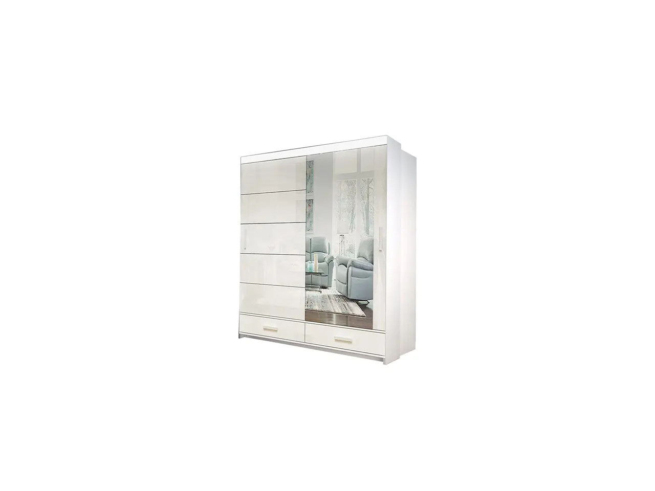 Stylish Florence Wardrobe in 2 Size and 3 Colors With Long LED Strip