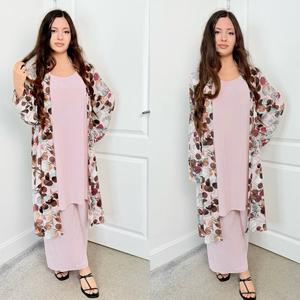 Women's Elegant Floral Kimono Set - Size 12-20 - Summer, Comfort, Casual, Long Sleeve, Womenswear, Dress