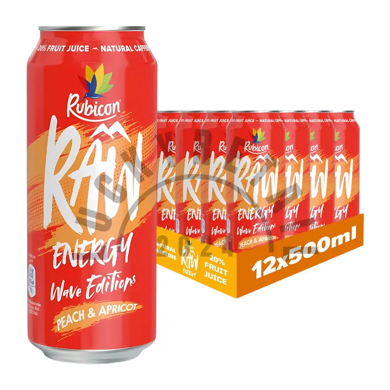 Rubicon Raw Energy Drink Sports Beverage 12 x 500ml Cans | Fruit Juice | Sports Beverage 7